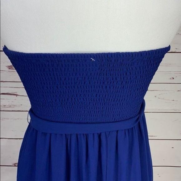 Hot and‎ Delicious Women's Blue Hi Low Fitted Padded Maxi Dress Medium - Picture 7 of 11